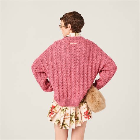 miu miu sweater pink|miumiu cashmere sweater.